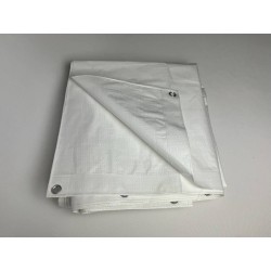 Krycí plachta s oky PE 150g/m², natural-průsvitná